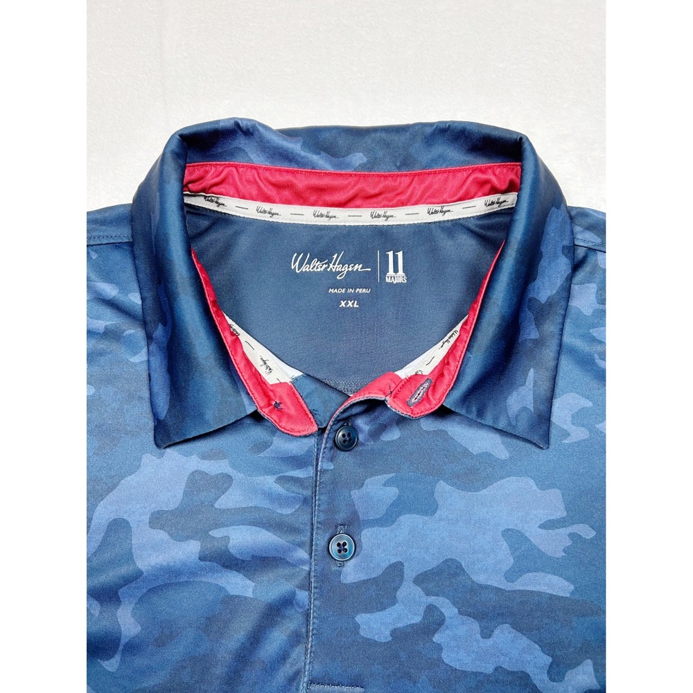 Walter Hagen Golf Polo Blue Camo XXL Athleisure Sportswear Golf